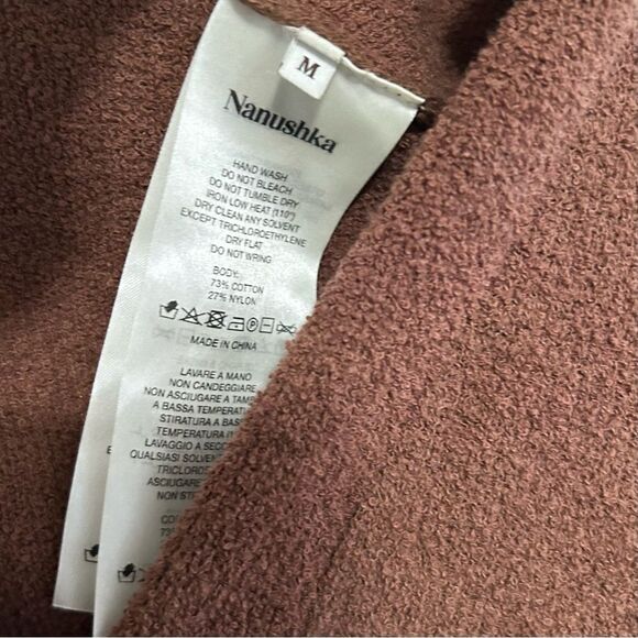 Nanushka Rosalie Tie Front Sweater in Nutmeg Medium - Picture 6 of 7